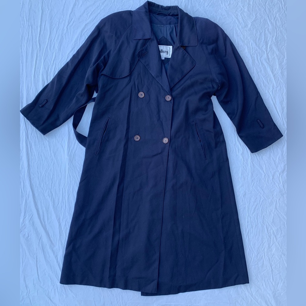Vintage Gallery Navy Blue Trench Coat Jacket